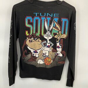 Space Jam Long Sleeve Tune Squad Graphic Tee L Black Cotton/Polyester Warner Bro